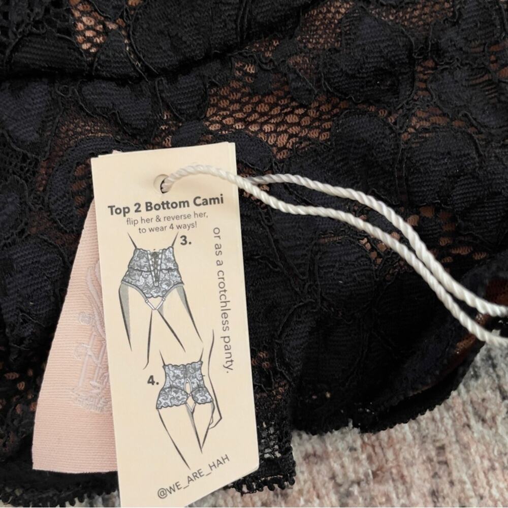 We Are HAH Hot as Hell Free People Top 2 Bottom Cami Convertible Lace Large New - Picture 8 of 12